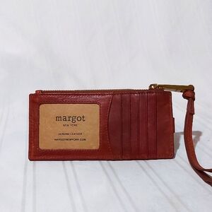 Red Leather Wristlet